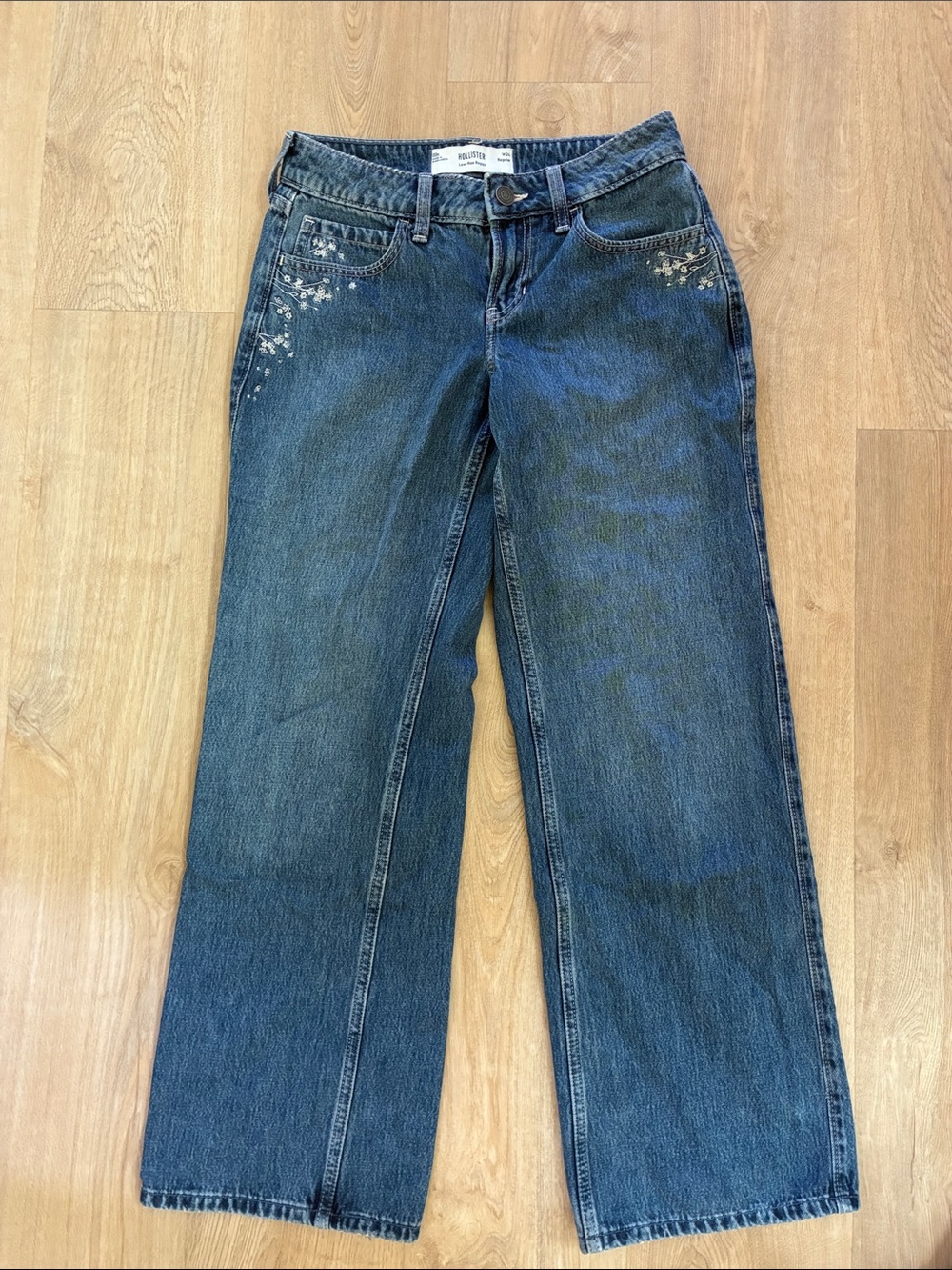 Hollister low rise baggy floral jeans